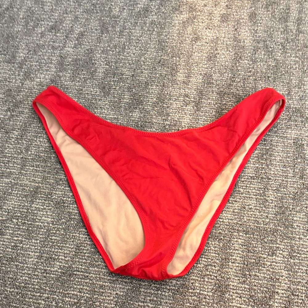 La Hearts Red Bikini Bottom